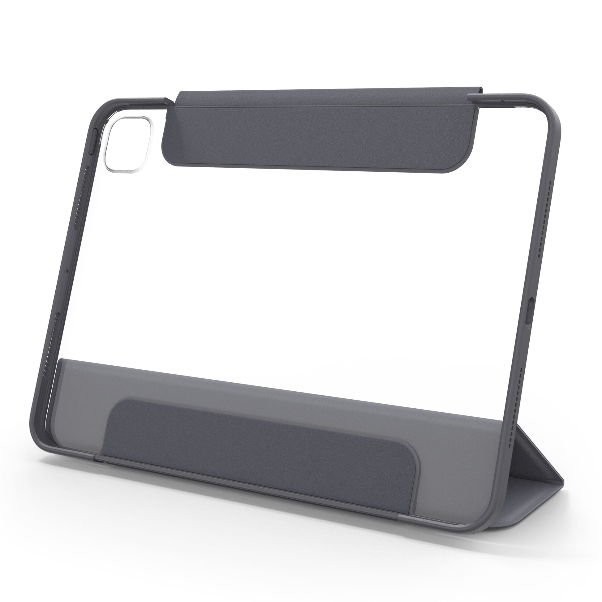 Otterbox Symmetry Folio etui til iPad Pro 11", transparent design med grå ramme og foldbart cover, stødsikker beskyttelse.