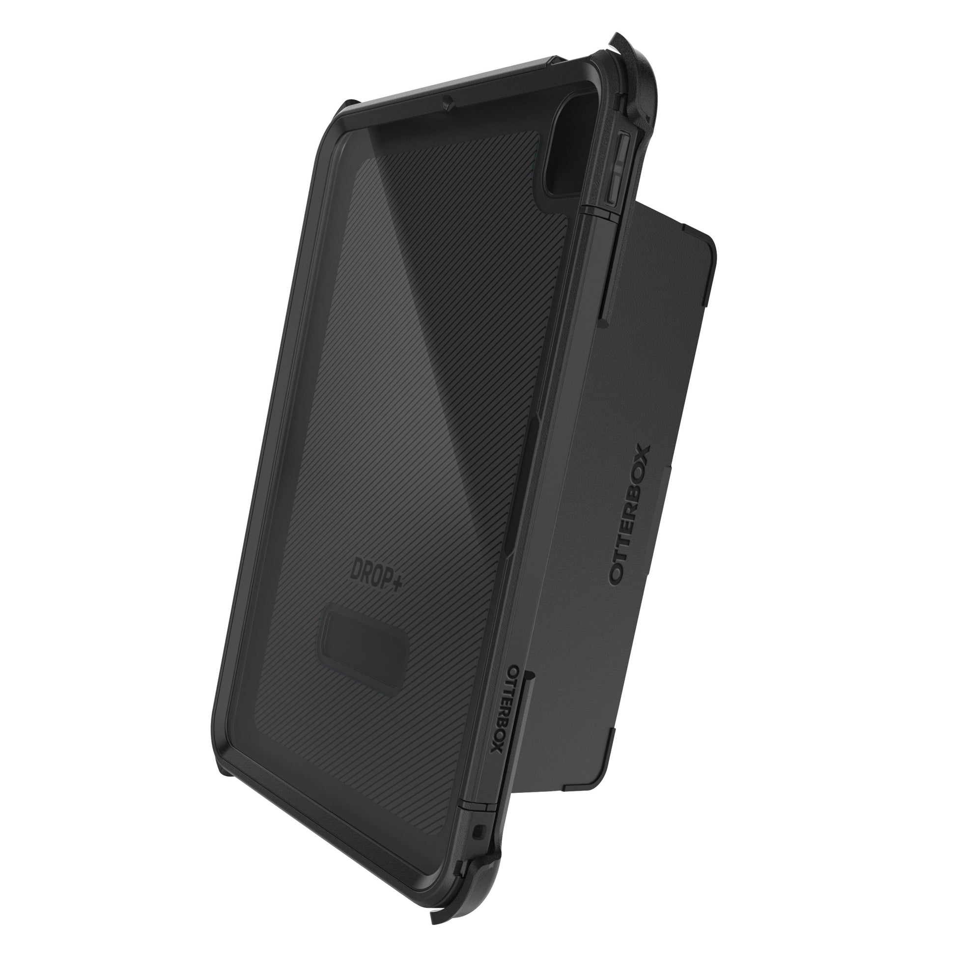 Otterbox etui til iPad Pro 11, 3-lags beskyttelse, forstærkede kanter, tekstureret bagside, indbygget stander.
