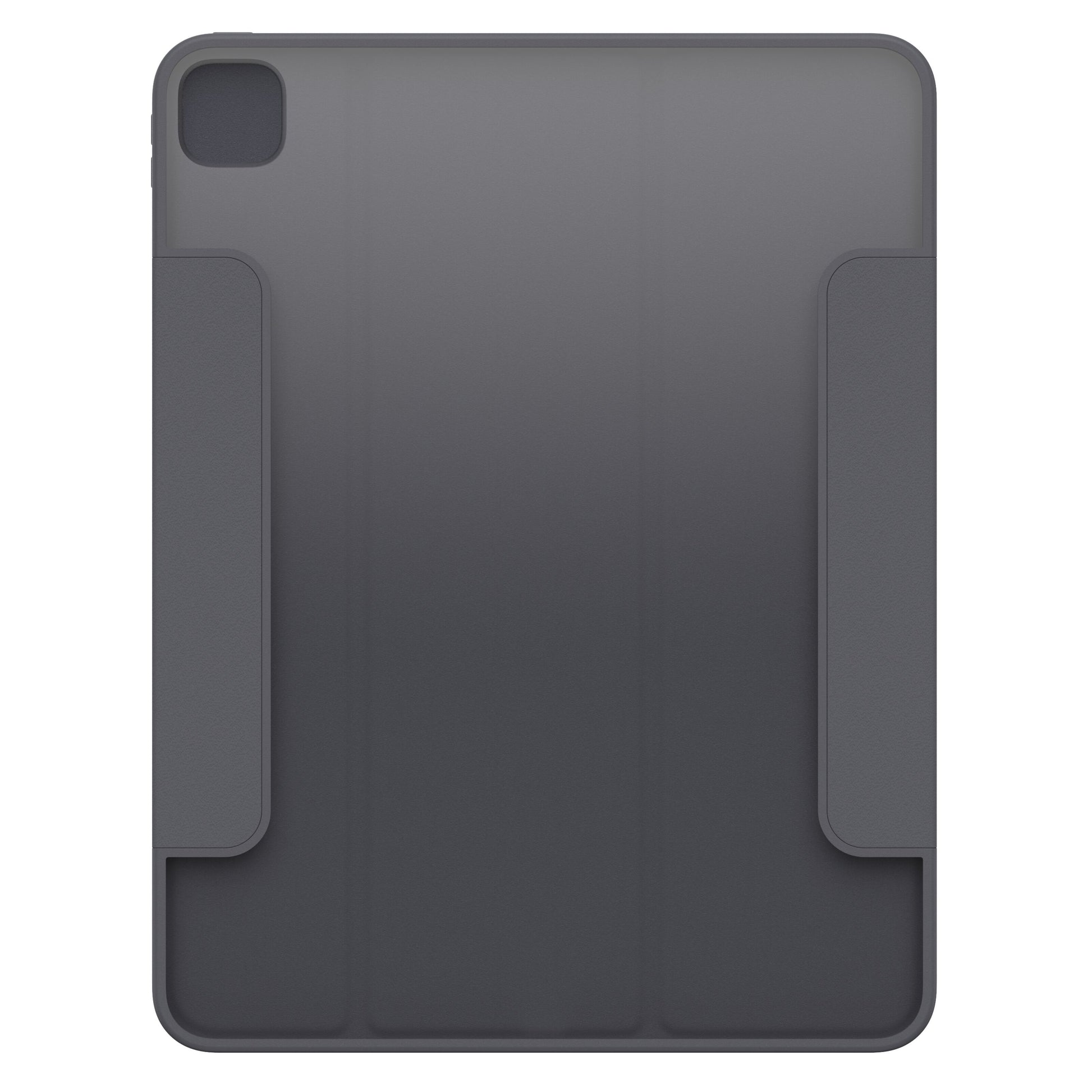 Otterbox Symmetry Folio etui til iPad Pro 13" (M4, 2024), mørkegrå med glat overflade, to sideflapper, kamerahul øverst til venstre.