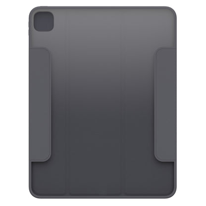 Otterbox Symmetry Folio etui til iPad Pro 13" (M4, 2024), mørkegrå med glat overflade, to sideflapper, kamerahul øverst til venstre.