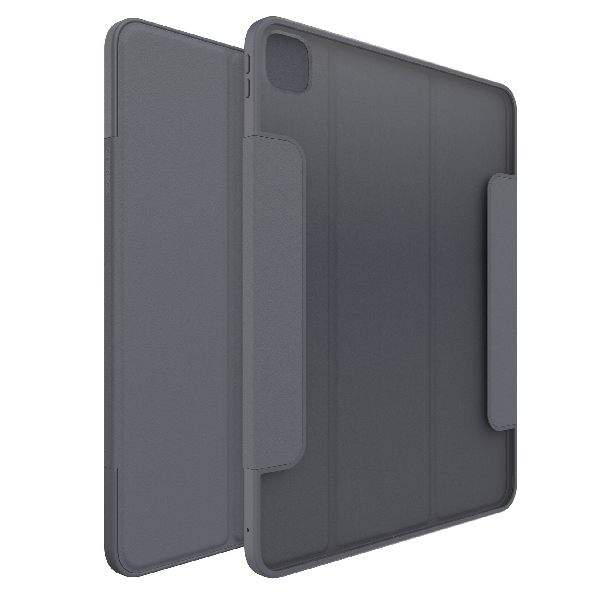 Otterbox Symmetry Folio ogui iPad Pro 13" (M4 2024) mørkegrå stødsikkert cover foldbar front solid bagside stylus-holder.