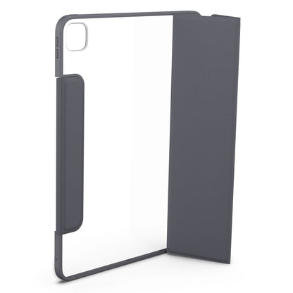 Otterbox Symmetry Folio etui til iPad Pro 13" (M4, 2024), transparent bagcover, mørkegråt folio, præcise udskæringer.