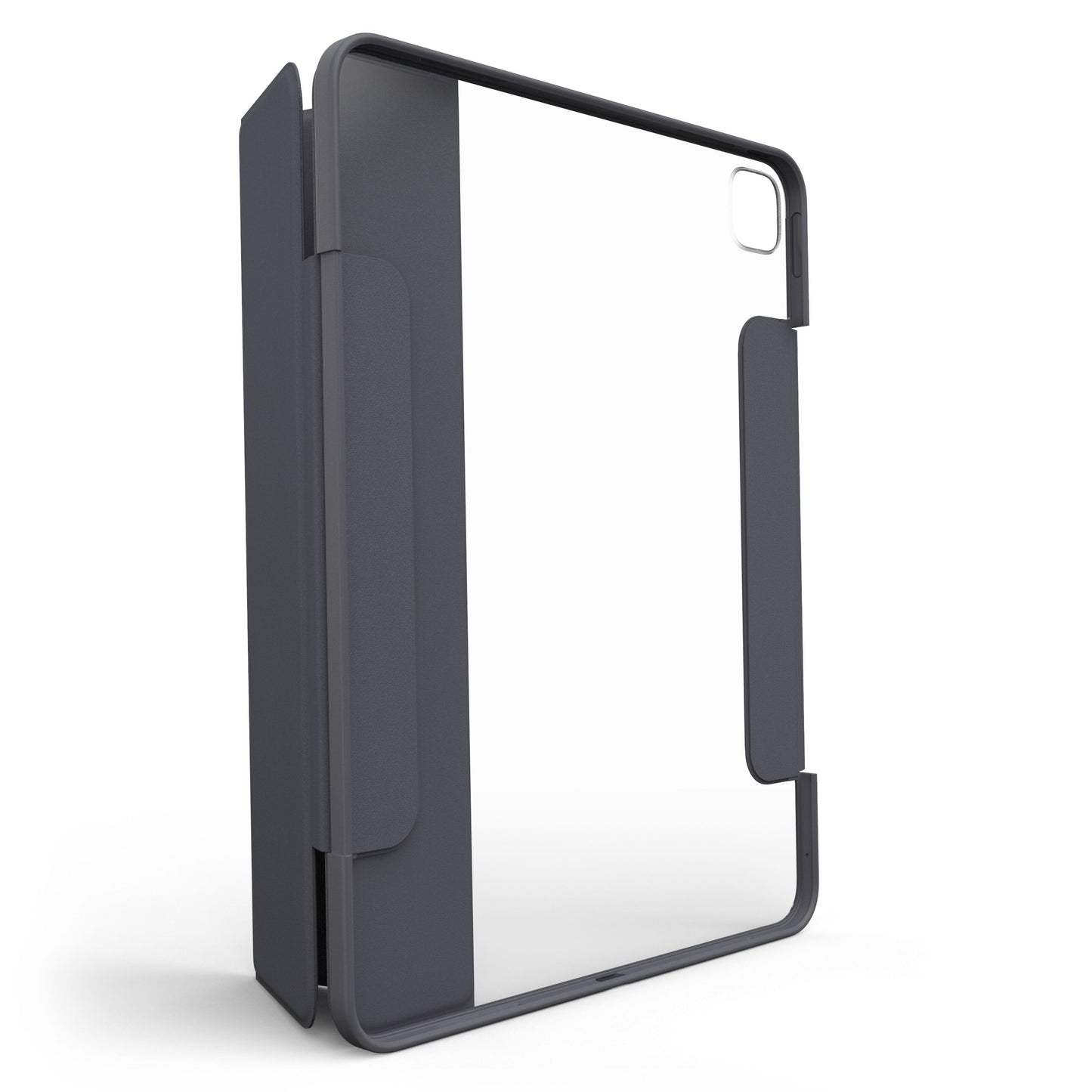 Otterbox Symmetry Folio etui til iPad Pro 13" (M4, 2024), sort med gennemsigtig bagside, runde hjørner, kamerahul øverst th.