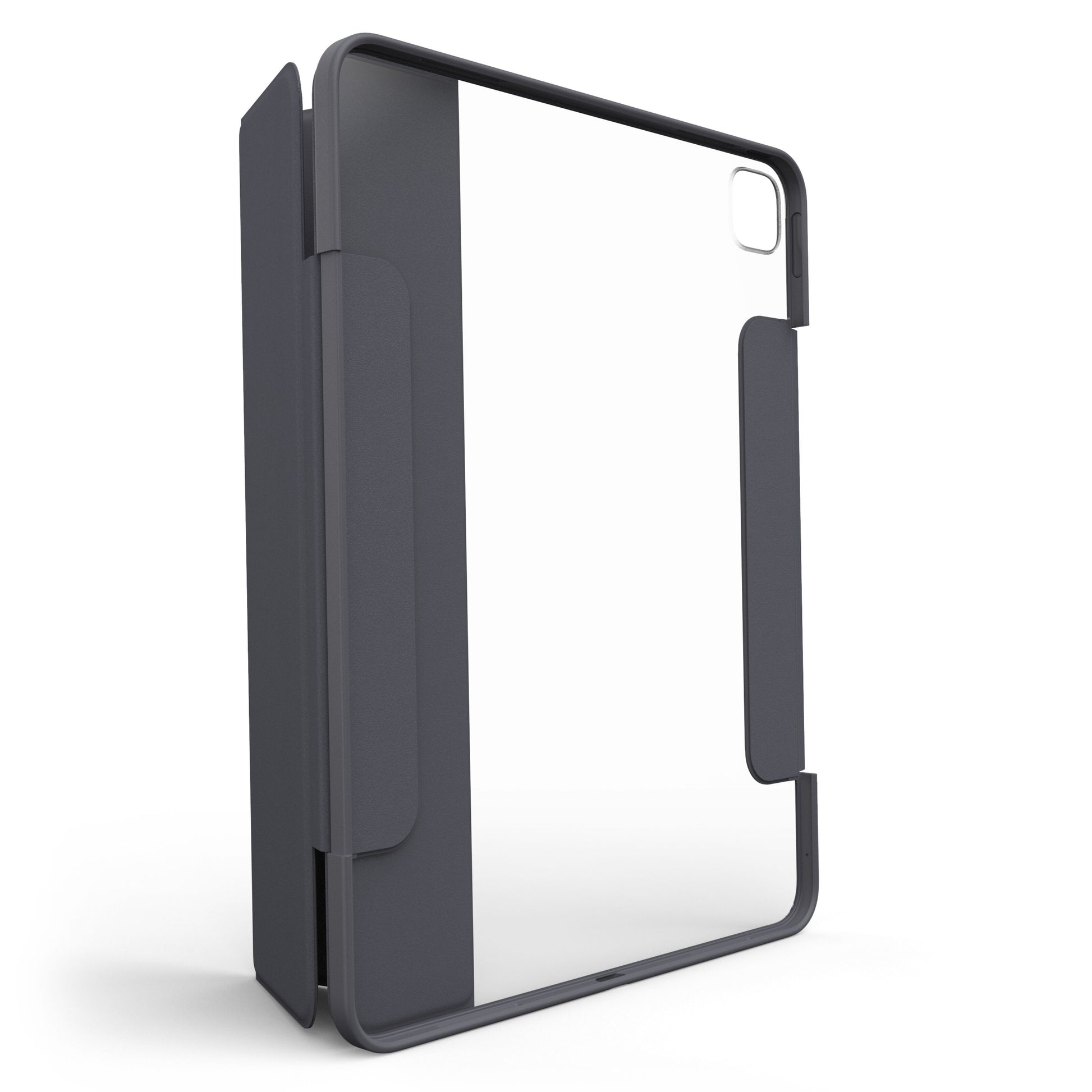 Otterbox Symmetry Folio etui til iPad Pro 13" (M4, 2024), sort med gennemsigtig bagside, runde hjørner, kamerahul øverst th.