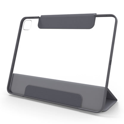 Otterbox Symmetry Folio etui til iPad Pro 13" (M4, 2024) transparent cover med grå kanter, stativ og udskæringer til kamera/knapper.