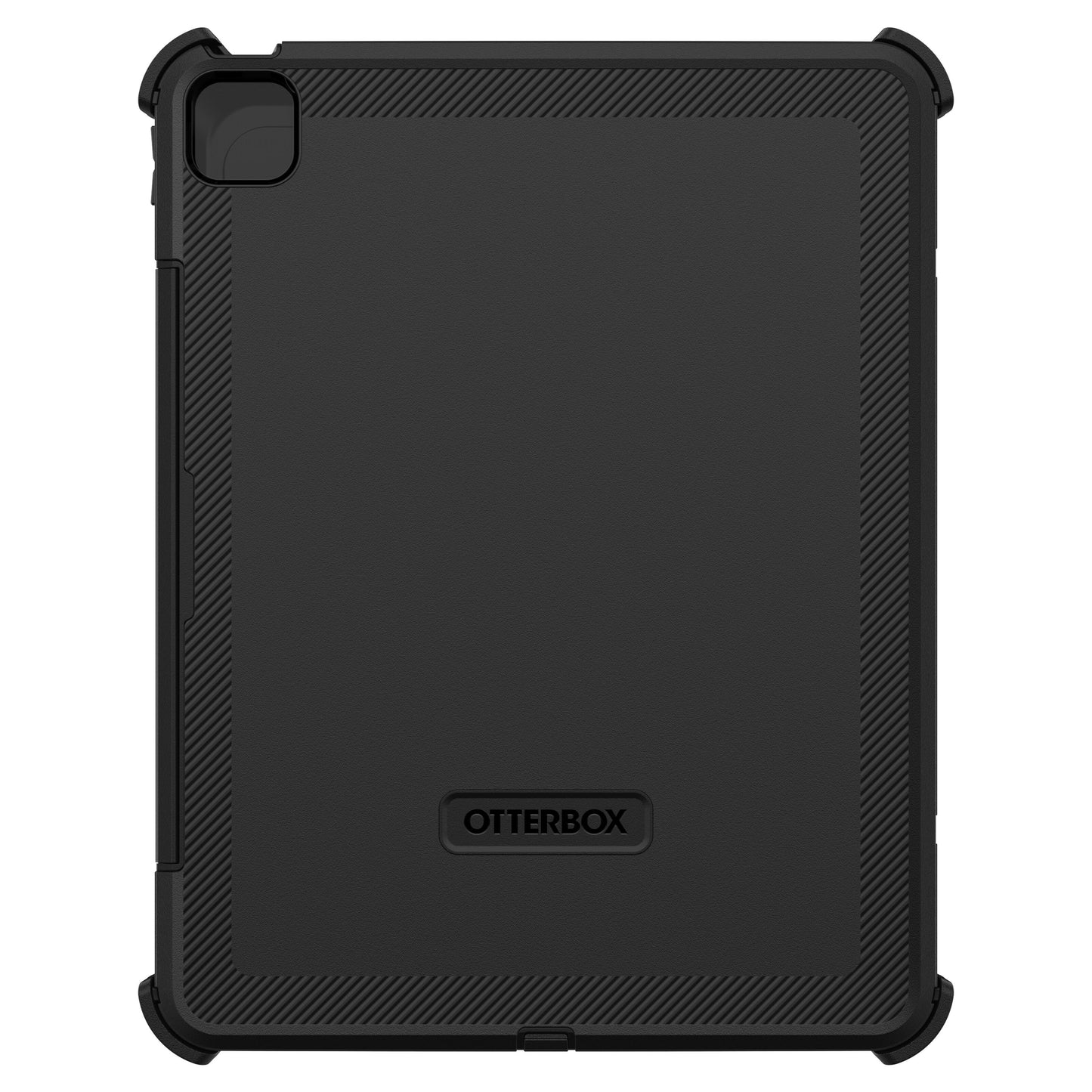 Otterbox Defender etui til iPad Pro 13" sort med teksturerede kanter, forstærkede hjørner og Otterbox-logo bagpå.