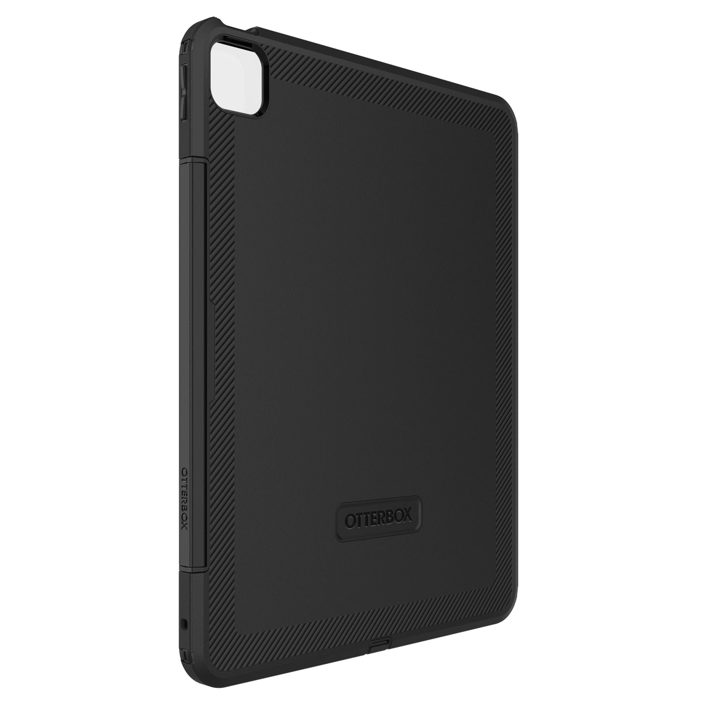 Otterbox Defender etui til iPad Pro 13" med teksturkant, kamerahul og mulighed for stående vinkel, sort.