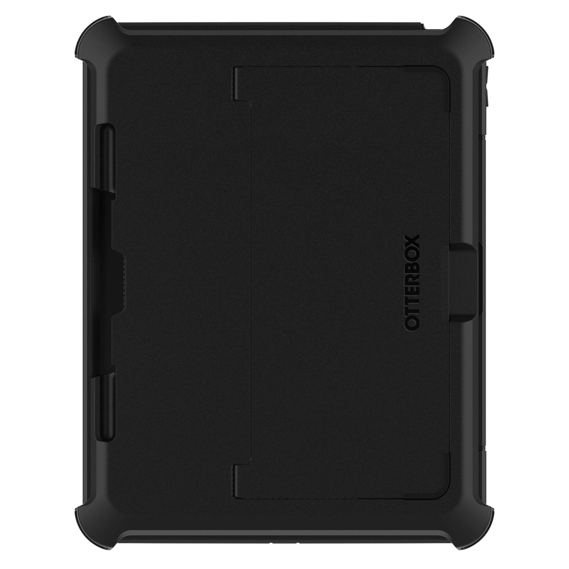 Otterbox Defender etui til iPad Pro 13" sort med forstærkede hjørner, rektangulært filt og lodret Otterbox-logo bagpå.