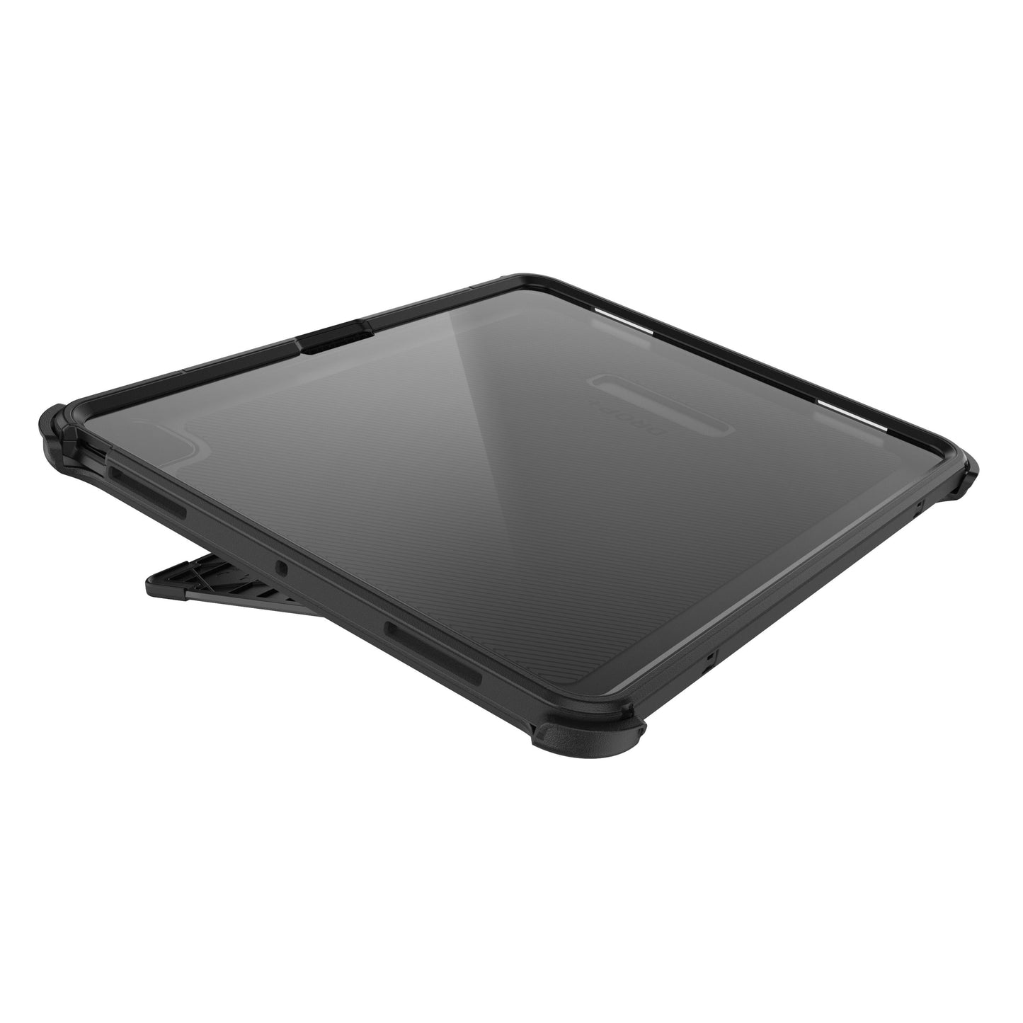 Otterbox Defender etui til iPad Pro 13" sort, forstærkede hjørner, indbygget kickstand, gennemsigtig bagside.