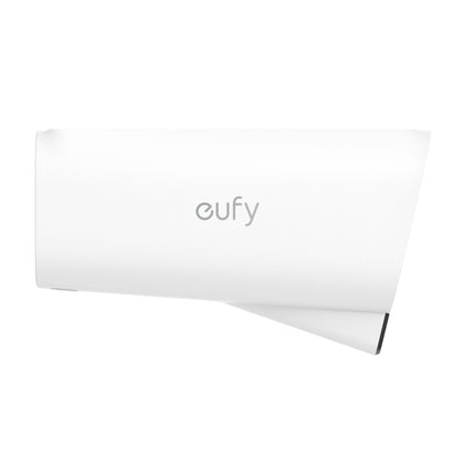 Eufy EufyCam S3 Pro solpanel ekstra kamera, hvidt cylindrisk trådløst 4K overvågningskamera med eufy-logo.