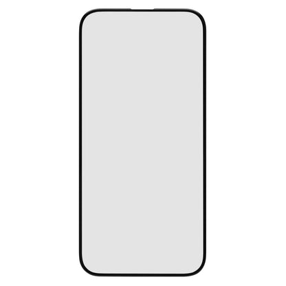 IPhone 16 Plus med Linocell Elite Extreme Curved skærmbeskyttelse, grå skærm, sort ramme, ekstra ridsemodstand.