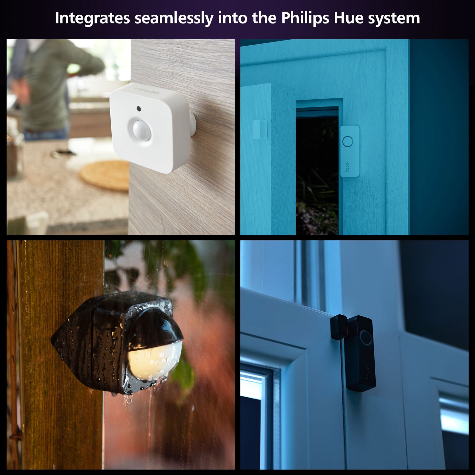 Philips Hue Sikker kontakt sensor Hvid 1-pak, trådløs dør-/vindueskontakt, kompatibel med Philips Hue Bridge.