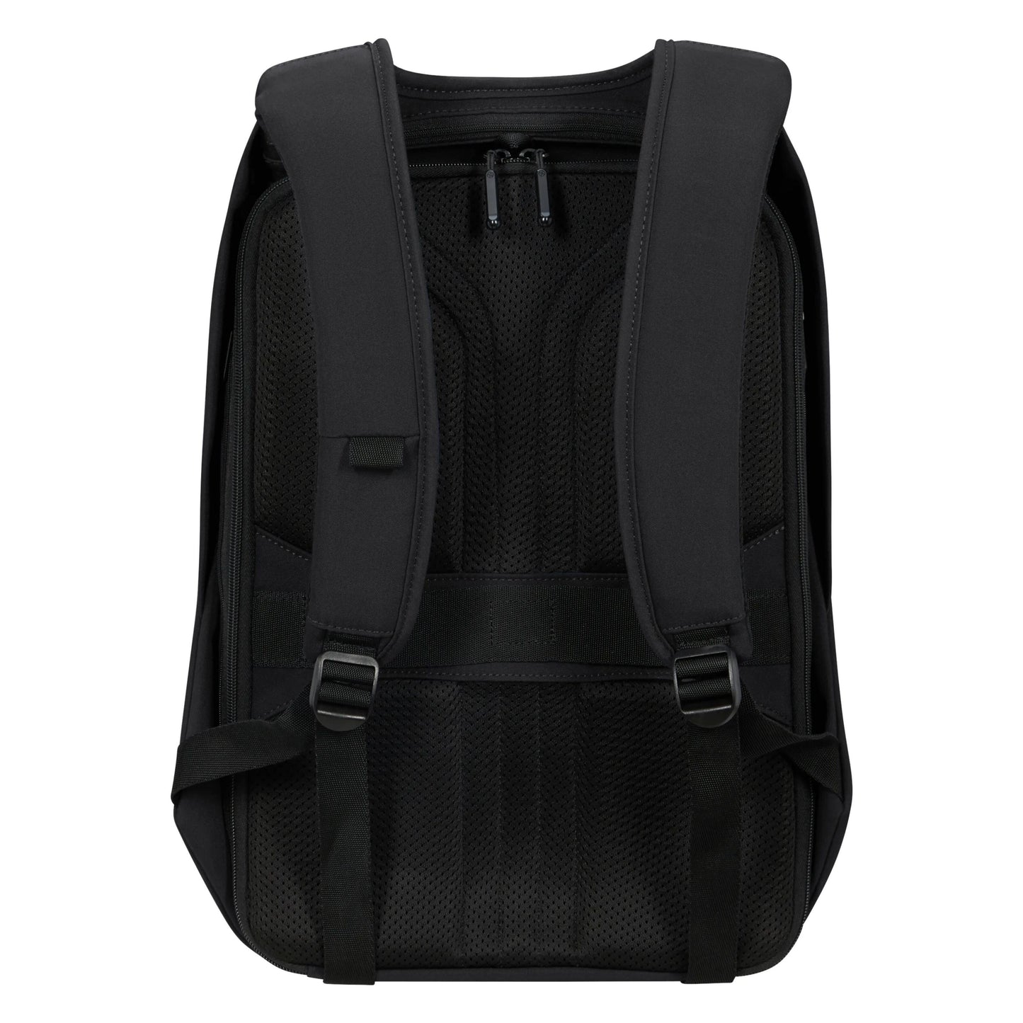 Samsonite Securipac 2.0 computer-rygsæk 15,6" set bagfra med polstrede stropper, mesh rygpanel, lynlåslommer og RFID-beskyttelse.