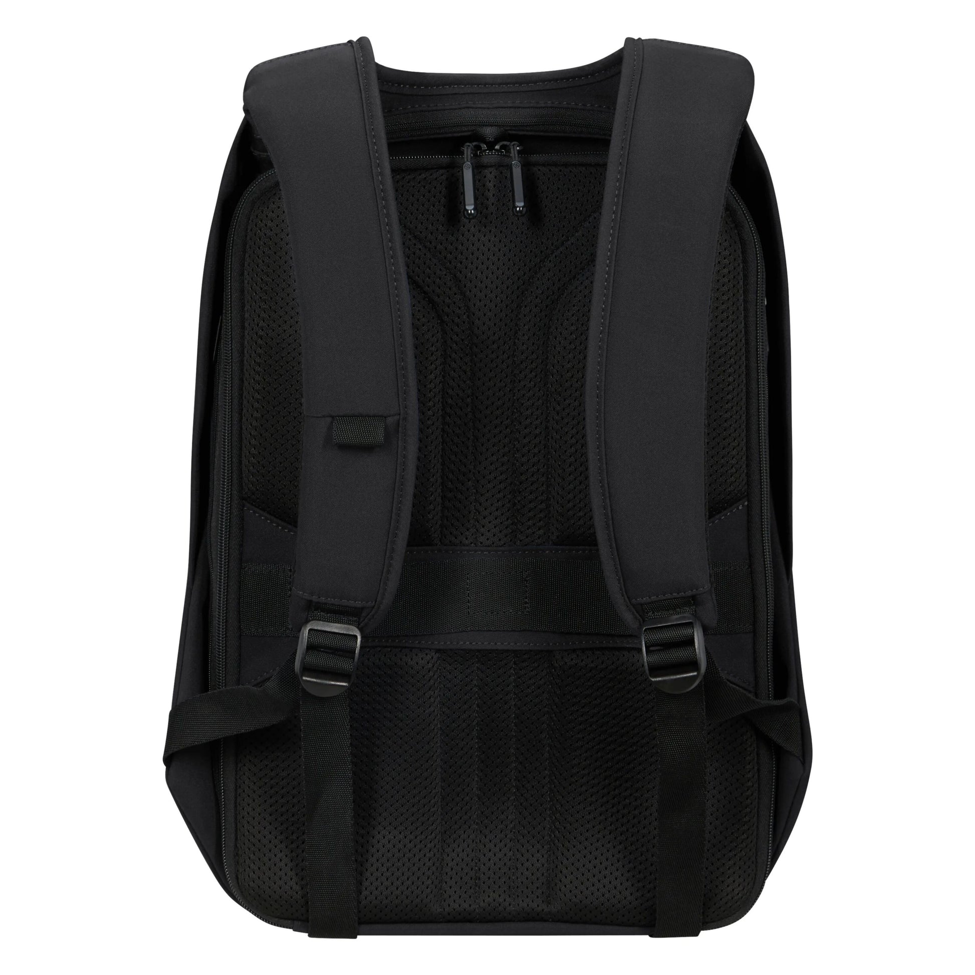 Samsonite Securipac 2.0 computer-rygsæk 15,6" set bagfra med polstrede stropper, mesh rygpanel, lynlåslommer og RFID-beskyttelse.
