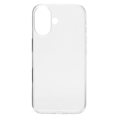 Linocell Second skin cover til iPhone 16 gennemsigtig med præcise udskæringer til kamera og knapper antibakteriel overflade.