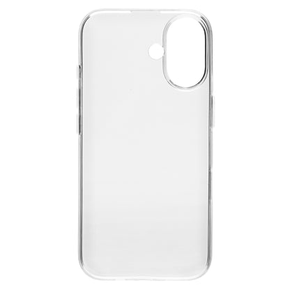 Linocell Second Skin gennemsigtigt cover til iPhone 16 med antibakteriel overflade, præcise udskæringer, afrundede kanter.