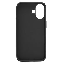 Linocell Second Skin cover til iPhone 16 sort, ekstra tynd, antibakteriel overflade, udskæringer til kamera og blitz.