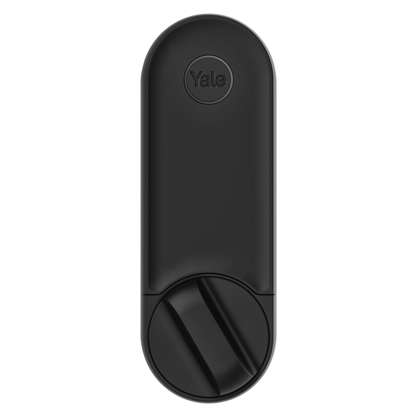 Yale Linus Smartlås L2 Sort, sort wifi dørlås med afrundet top og stort drejehåndtag.