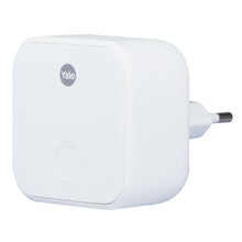 Yale ConnectX Wi-Fi-bro, afrundet rektangulær, frontknap, tobenet stik, til Yale smartlåse og smart home system.