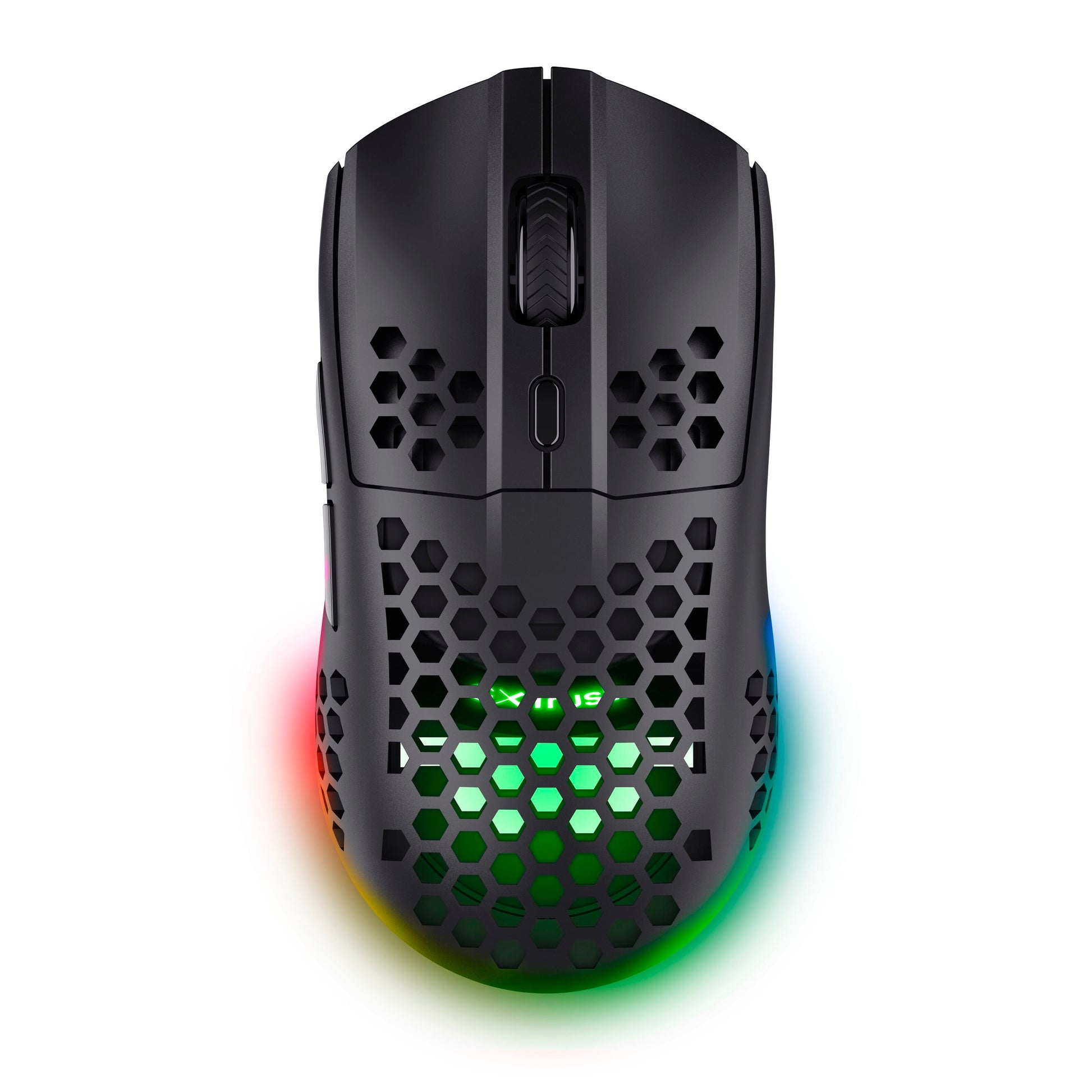 Trust Helox GXT929 trådløs gaming mus sort, honeycomb skal, RGB lys, multicolor LED underglow, 4 GHz, justerbar 800-4800 DPI.