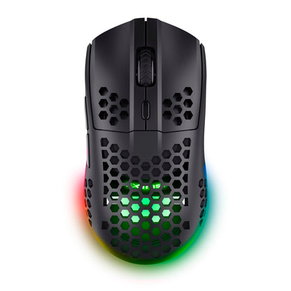 Trust Helox GXT929 trådløs gaming mus sort, honeycomb skal, RGB lys, multicolor LED underglow, 4 GHz, justerbar 800-4800 DPI.