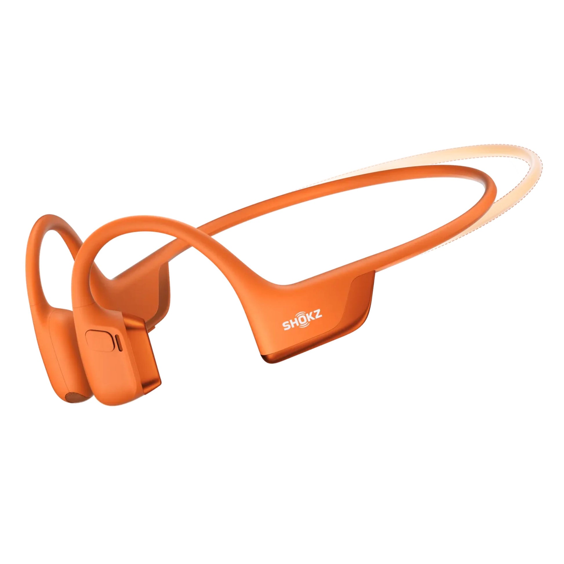 Shokz OpenRun Pro 2 Mini trådløse hovedtelefoner orange med benledningsteknologi og open-ear design, let stel.
