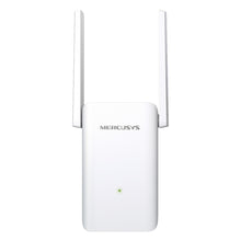 Mercusys ME80X Wi-Fi 6 repeater AX3000 hvid dual-band med to lodrette antenner og lille grøn LED-indikator foran.