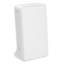 Mercusys MB230-4G AC1200 4G+ LTE router, hvid, stående WiFi 5 med tekstureret front og LED-indikatorer på venstre side.