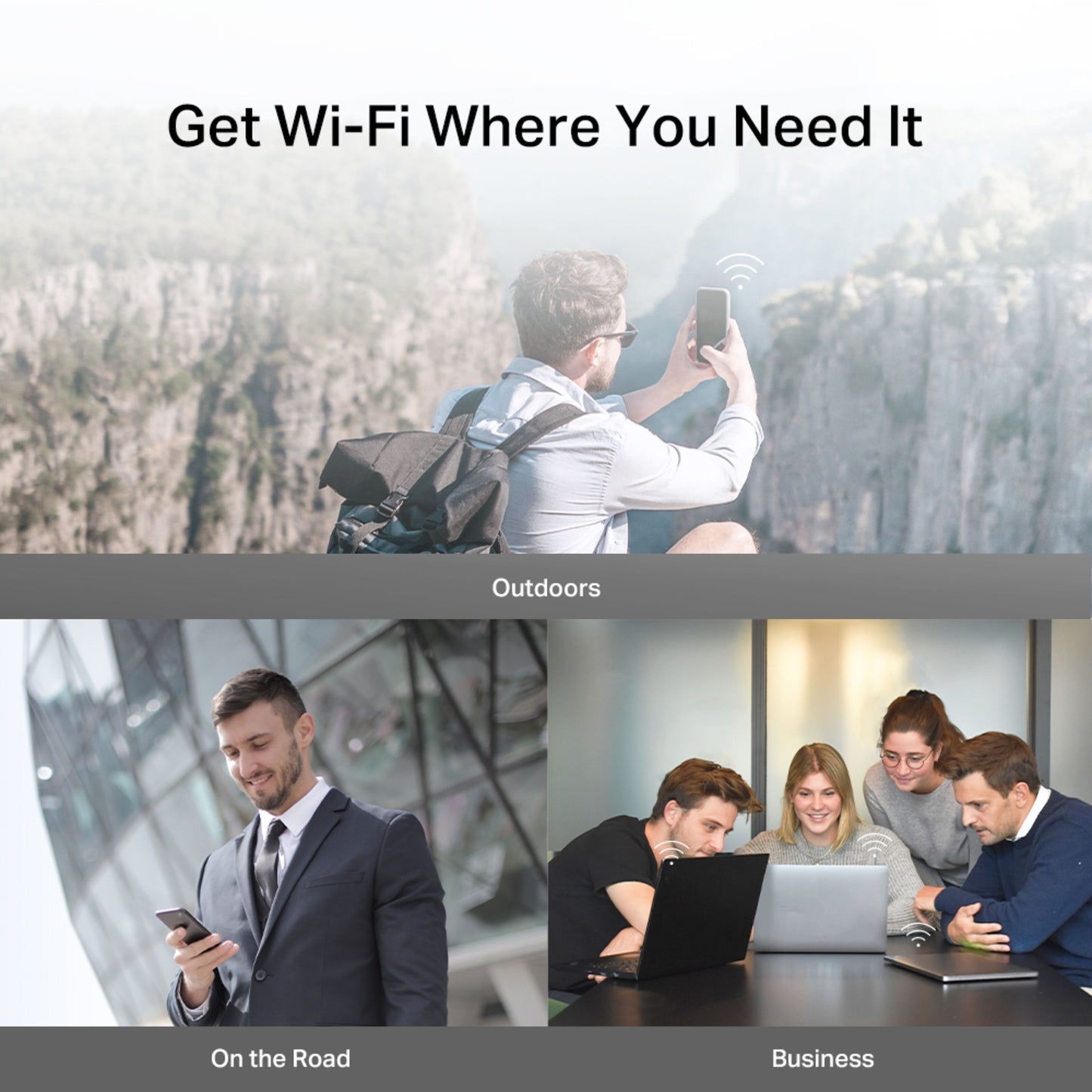 Mercusys MT110 4G LTE-router med modem i brug til mobil internetdeling og samarbejde, neutral farve, synlig antenne.