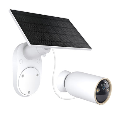 TP-Link Tapo C460 udendørs overvågningskamera 4K Ultra HD, cylindrisk design, vægbeslag, rektangulært solpanel.