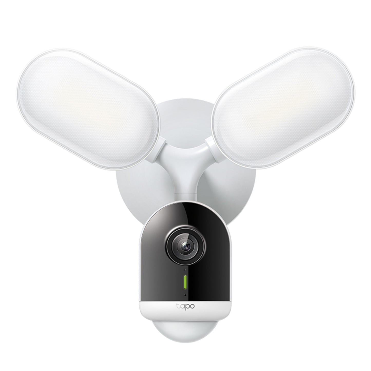 TP-Link Tapo C720 trådløst udendørskamera med justerbare LED-projektører, centreret linse, TP-Link-logo på fronten.