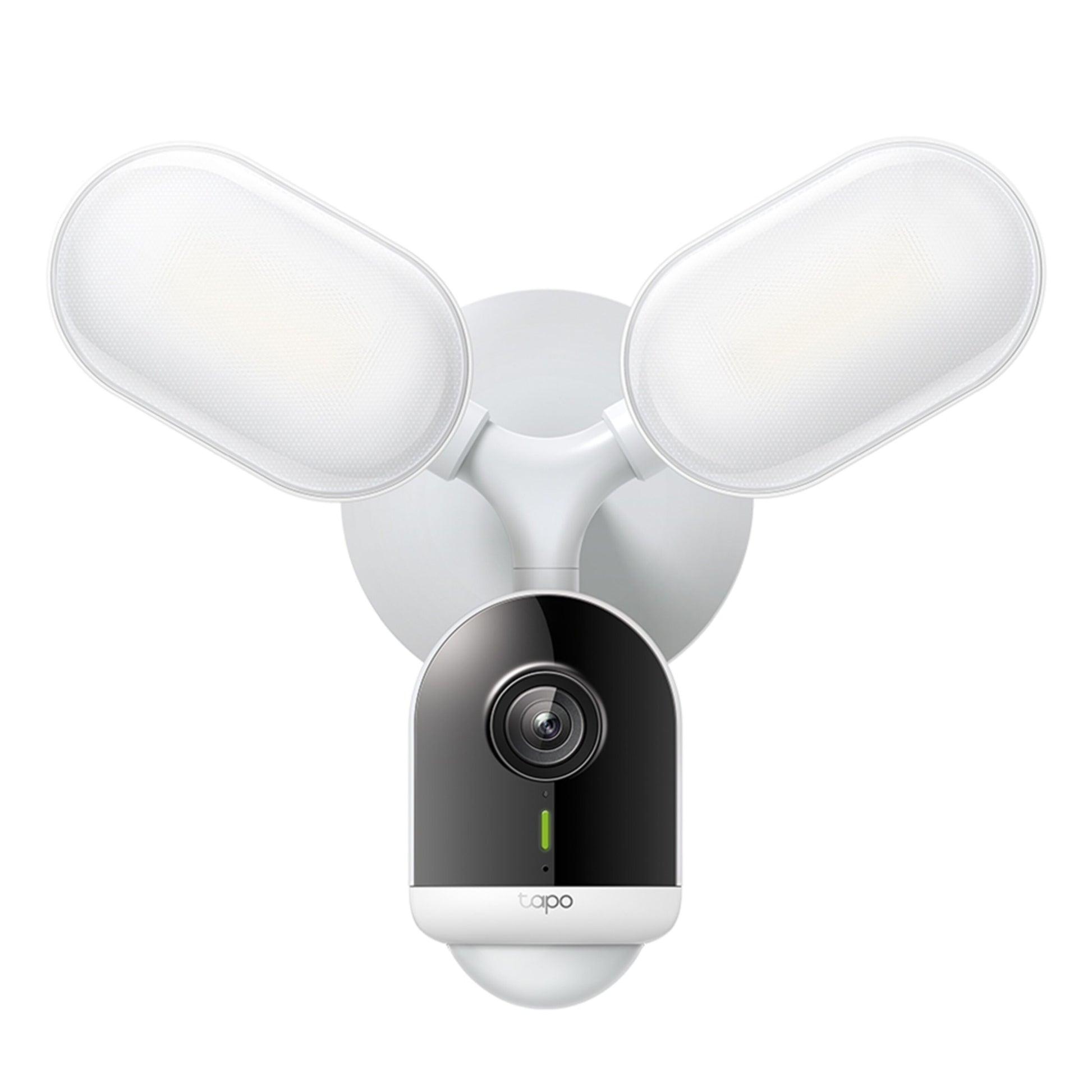 TP-Link Tapo C720 trådløst udendørskamera med justerbare LED-projektører, centreret linse, TP-Link-logo på fronten.