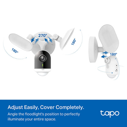 TP-Link Tapo C720 trådløst udendørskamera med 270° justerbare projektører og 180° kameravinkel.