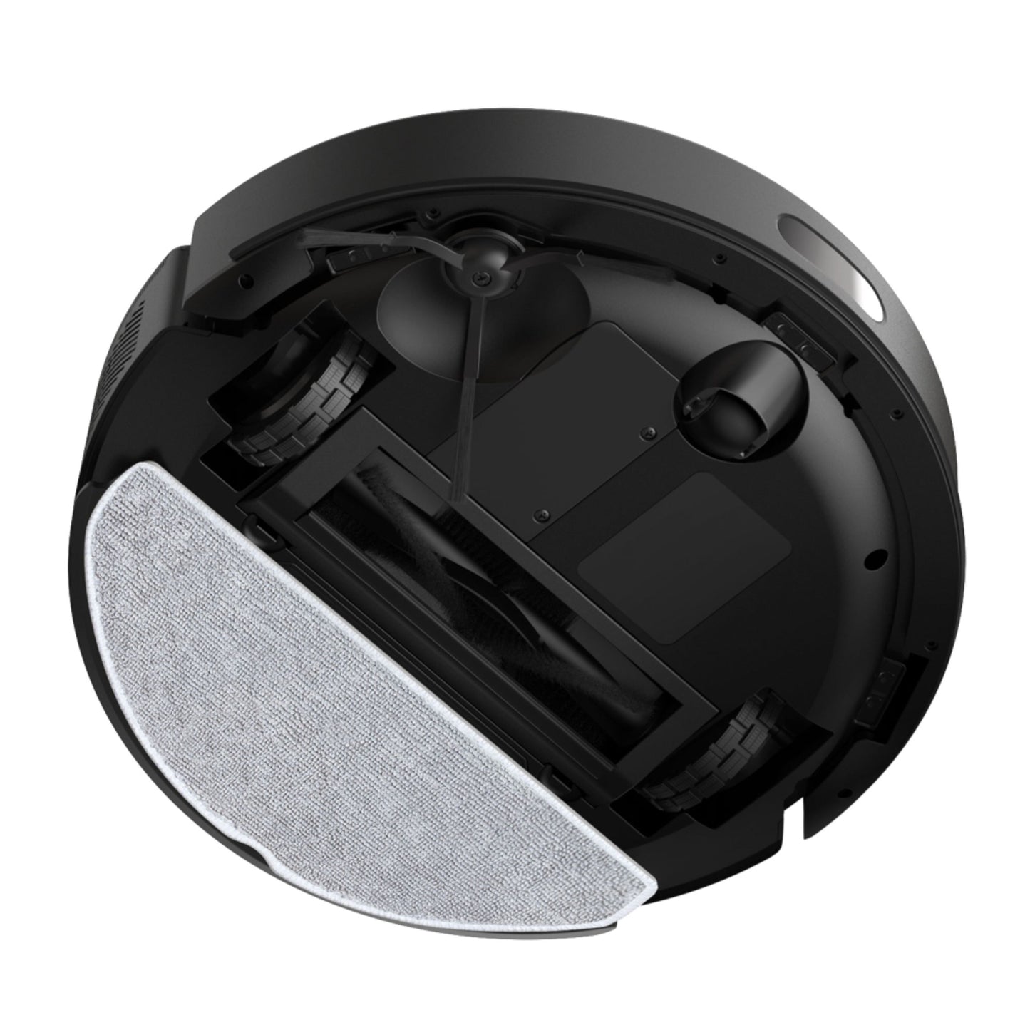 TP-Link Tapo RV30 Max robotstøvsuger bundt med roterende børste, sidebørste, hjul og moppepad.