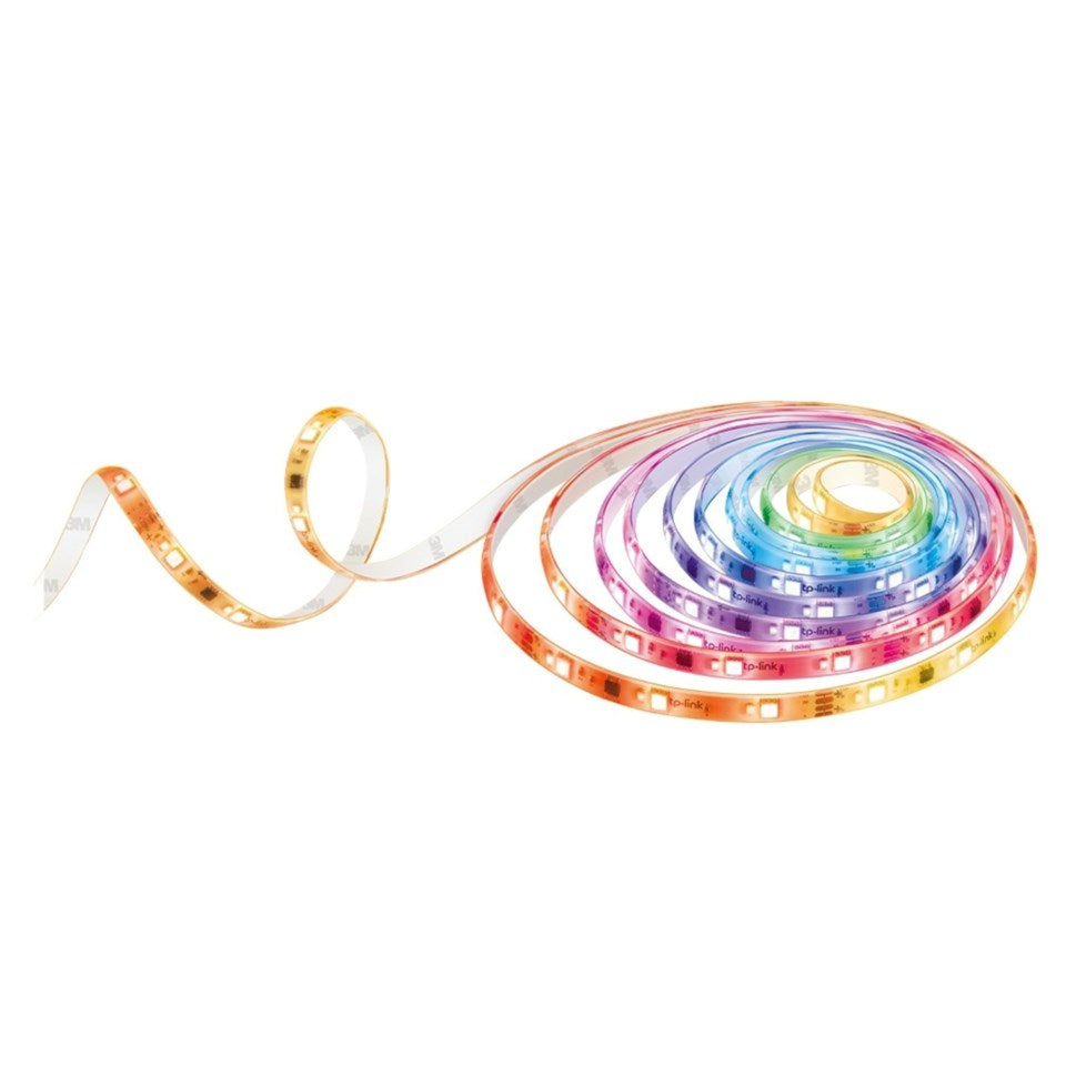 Tapo L930-5 smart lysstribe RGB 5 m, farvegradient orange, gul, grøn, blå og pink.