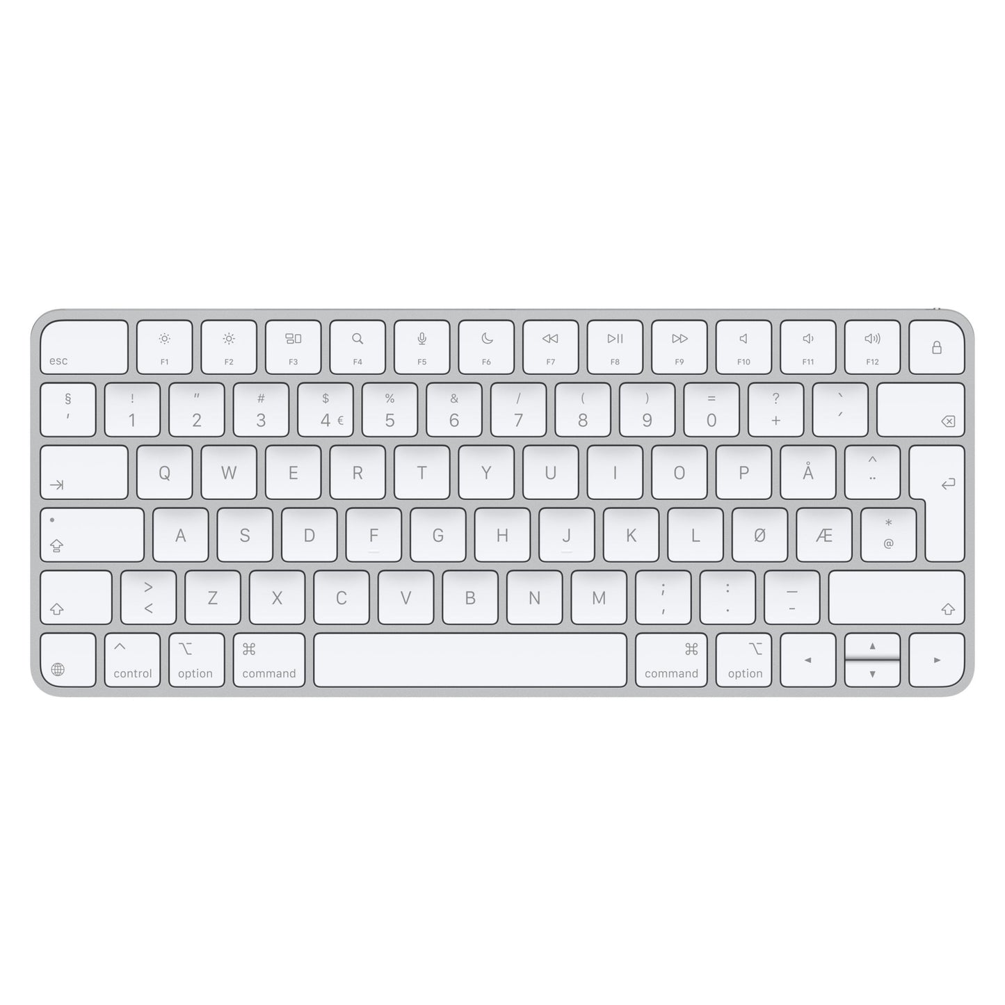Apple Magic Keyboard Norwegian USB-C, hvid, kompakt trådløs med skandinavisk layout og særtegnene Æ Ø Å.