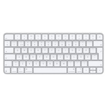 Apple Magic Keyboard USB-C, hvid, kompakt trådløst tastatur med grå taster, svensk og engelsk layout med accenttegn.