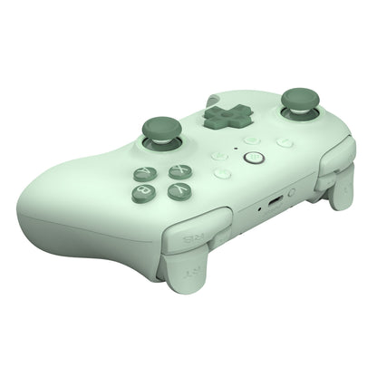 8Bitdo Ultimate 2C trådløs controller grøn med Hall Effect, dobbelte analoge pinde, D-pad, ildknapper, skulderknapper, USB-port.