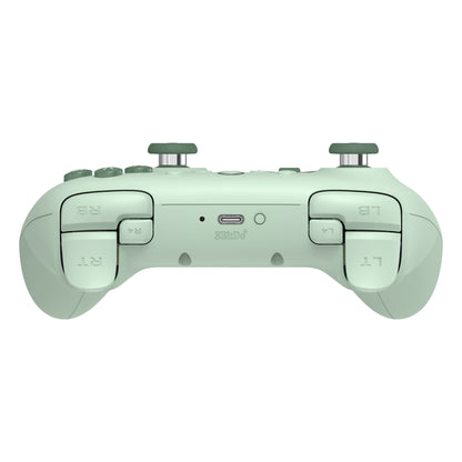 8Bitdo Ultimate 2C trådløs controller Hall Effect grøn set ovenfra med skulderknapper, triggere, sticks og USB-C port.