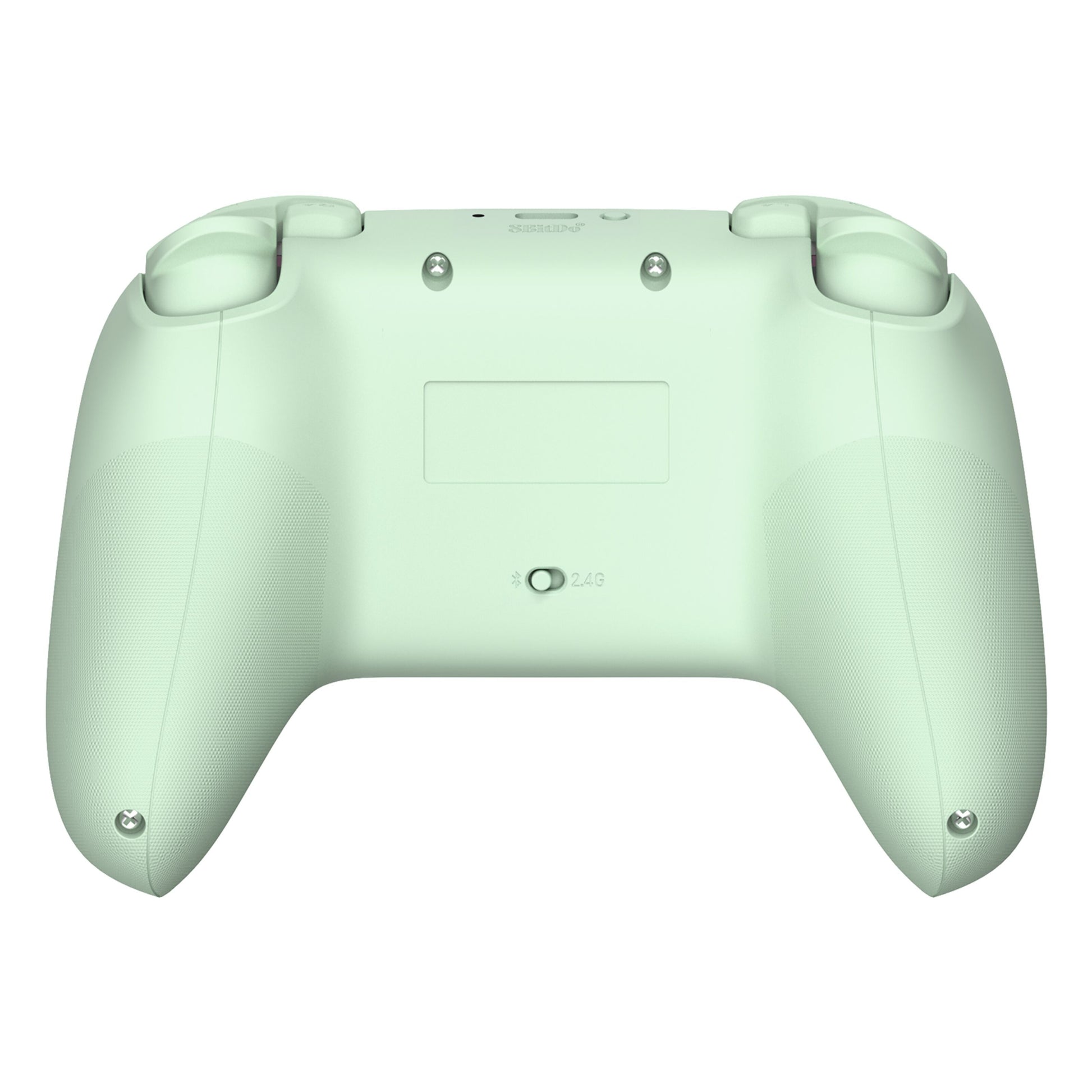 8Bitdo Ultimate 2C trådløs controller grøn, Hall Effect, bagside med tekstureret greb, skruer, tomt label og 2.4G indikator.