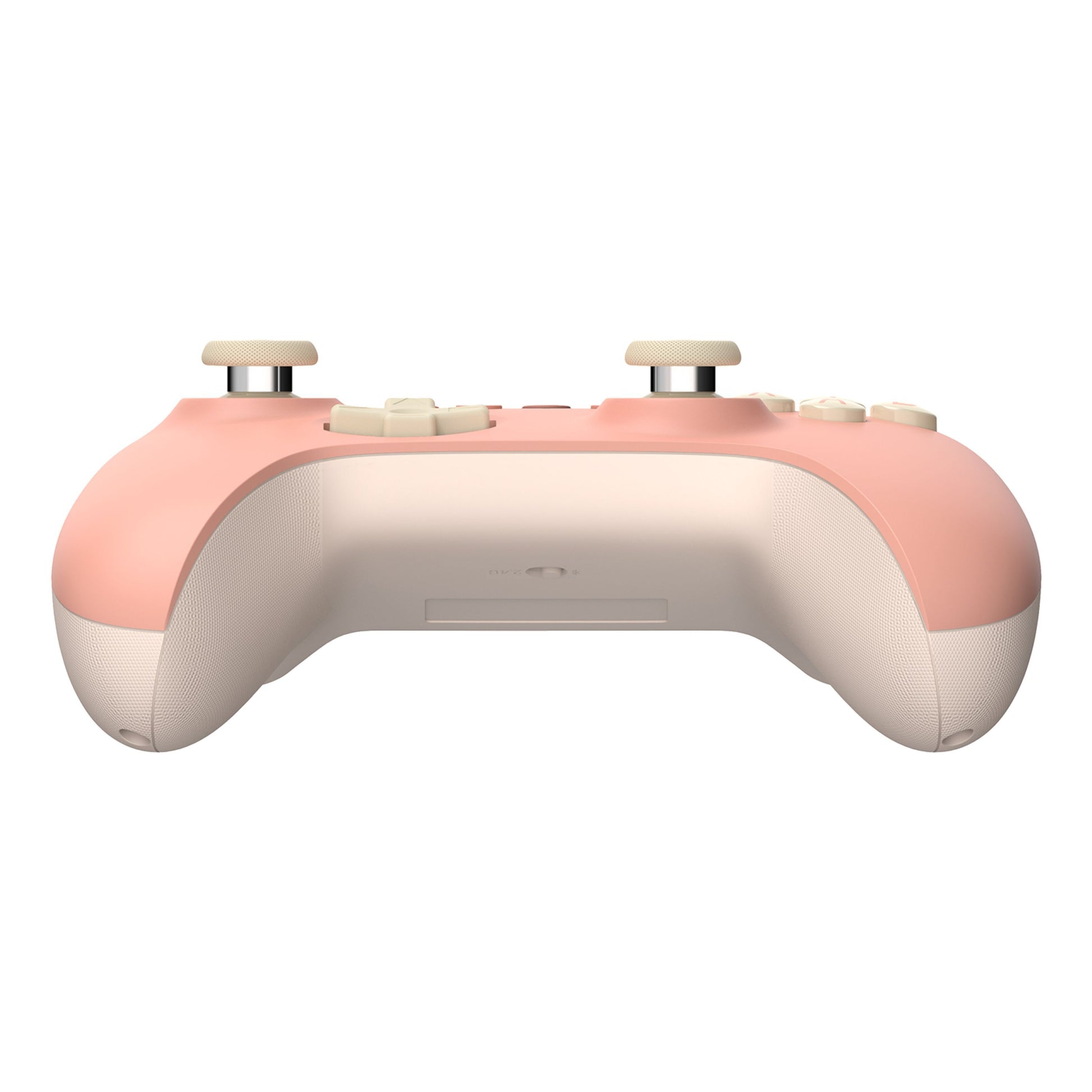 8Bitdo Ultimate 2C trådløs controller Hall Effect fersken, front med analoge sticks, knapper og teksturerede greb.