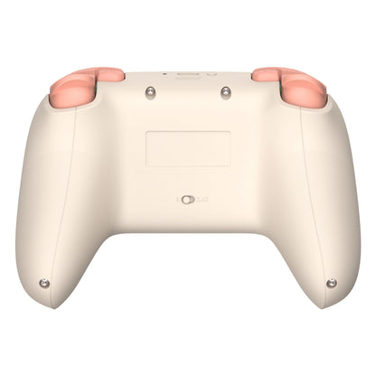 8Bitdo Ultimate 2C trådløs controller Hall Effect fersken, creme finish, lyserøde skulderknapper, teksturerede greb, Switch.