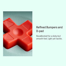 8Bitdo Ultimate 2C trådløs controller Hall Effect, mint, nærbillede af rød D-pad og knapper.