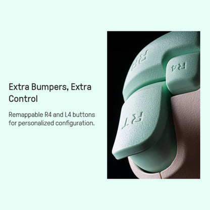 8Bitdo Ultimate 2C Trådløs håndkontrol Hall Effect mintgrøn R4 L4 bumpers, tekst: Ekstra kofangere, ekstra kontrol.