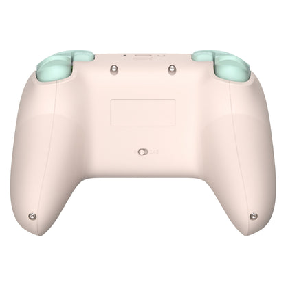 8Bitdo Ultimate 2C trådløs controller Mint bagfra med lyseblå skulderknapper, teksturerede greb og Hall Effect-sensorer.