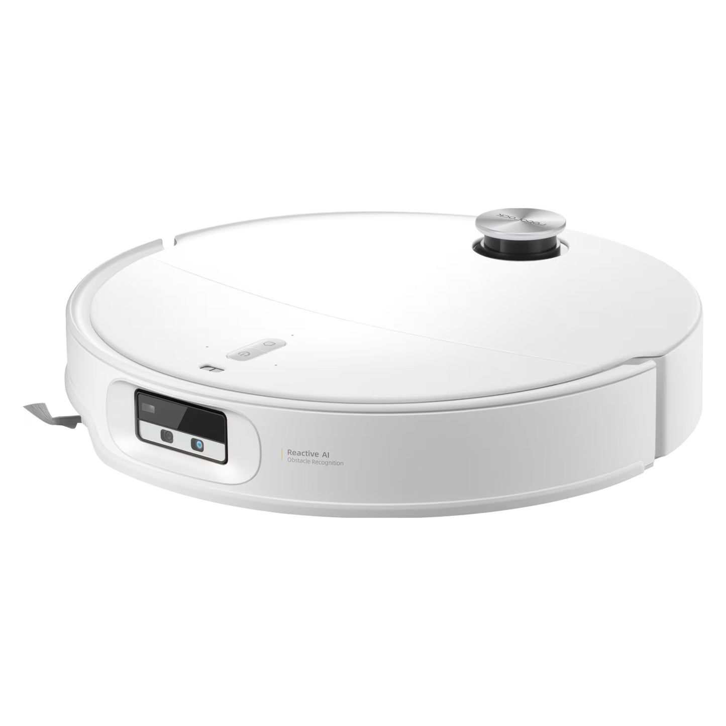 Roborock Qrevo Edge 2 Pro robotstøvsuger med moppe rundt design topmonteret sensor kontrolknapper og frontpanel med sensor.