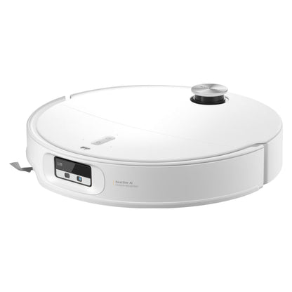 Roborock Qrevo Edge 2 Pro robotstøvsuger med moppe rundt design topmonteret sensor kontrolknapper og frontpanel med sensor.