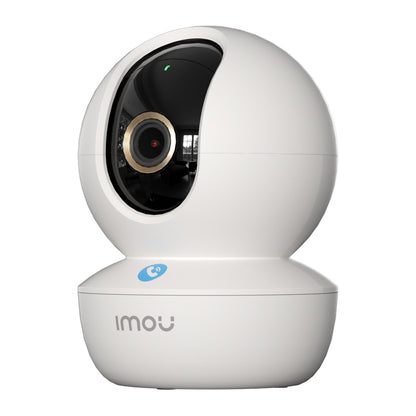 Imou Ranger RC 2K+ trådløs kugleformet 4MP indendørskamera hvid med sort linse, 360° panorering, QHD-opløsning.