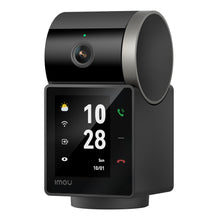 Imou Rex VT Pro 5MP trådløst indendørskamera sort med AI bevægelsesdetektion, touchscreen display, linse over skærm.
