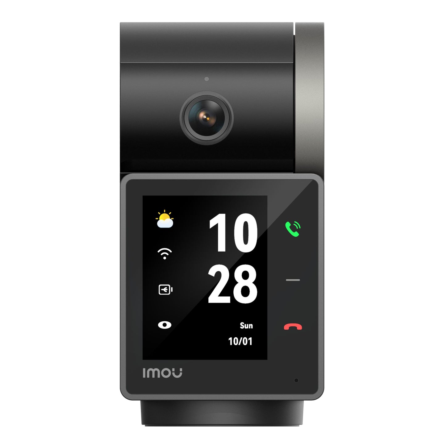 Imou Rex VT Pro 5 MP trådløst indendørskamera sort med touchscreen, AI bevægelsesdetektion og Imou-logo nederst.